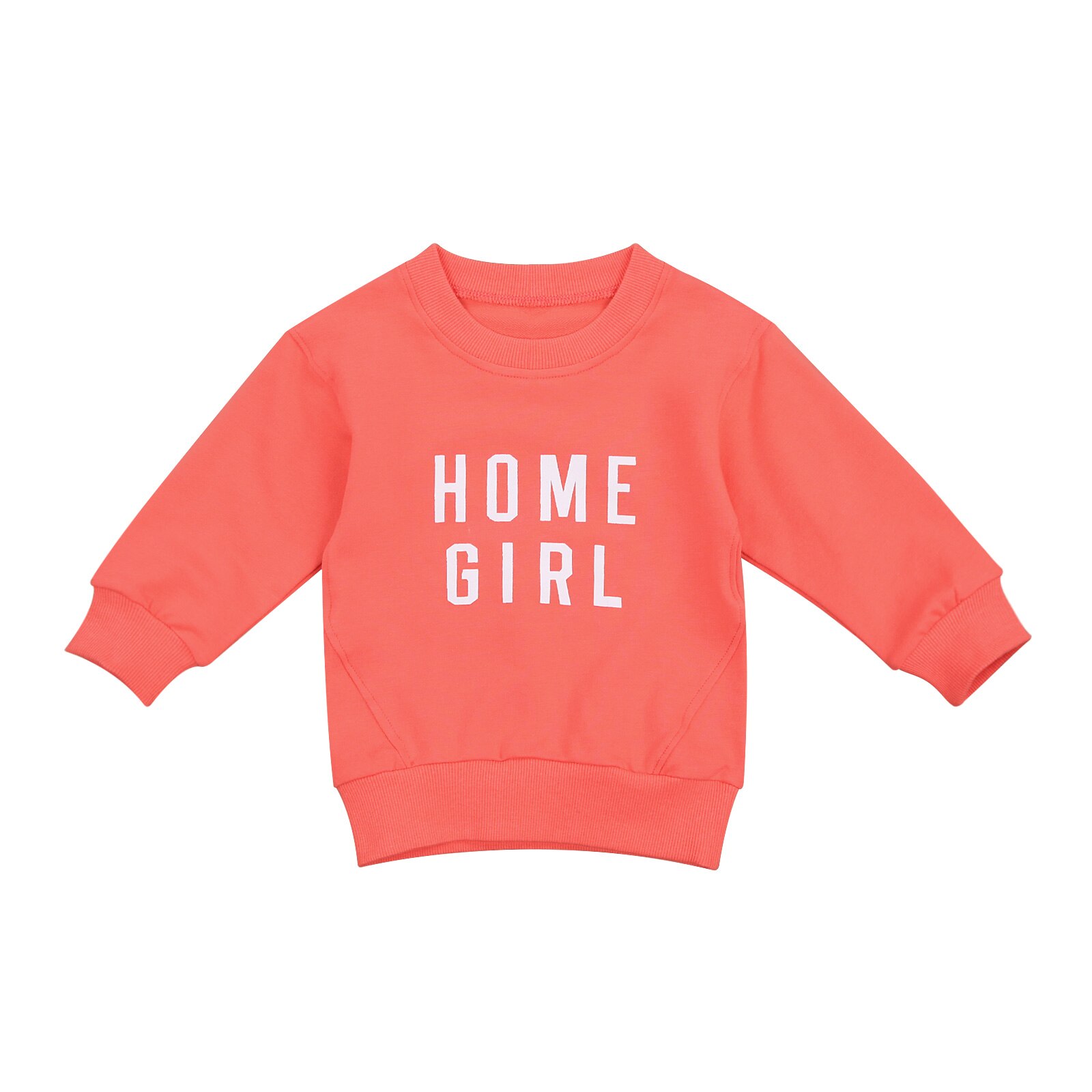 Focusnorm 0-6y herfst baby jongens meisjes sweatshirt tops letter print lange mouwen trui casual tops 2 kleuren: Roze / 3t