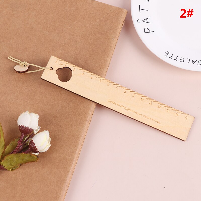 12cm Straight Ruler Bookmarks Retro Wood Ruler Drawing Learning Measuring Tool: Yellow
