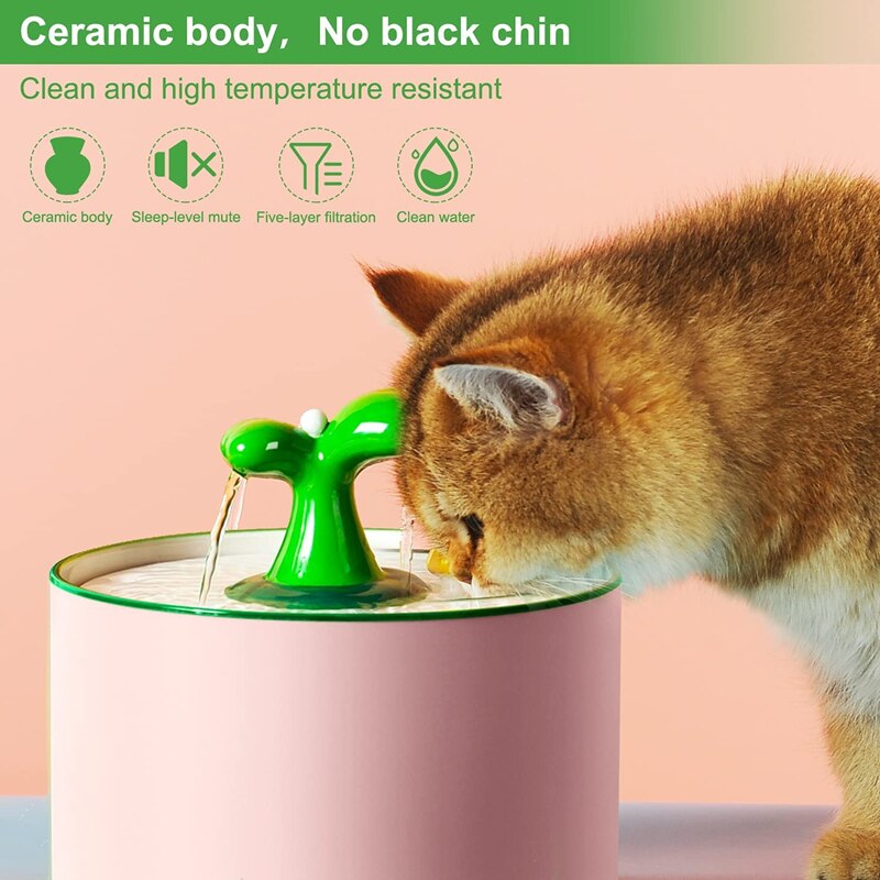 Electric Ceramic Cat Drinking Water Fountain For Cats Dogs Drinking Bowl Automatic Cat Water Fountain Dispenser Pet Supplies