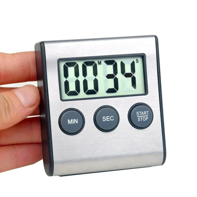 LCD Digital Kitchen Countdown Timer Stopwatch Alarm Clock Kitchen Timer Practical Cooking Alarm Clock DIY Standing Timer: Default Title