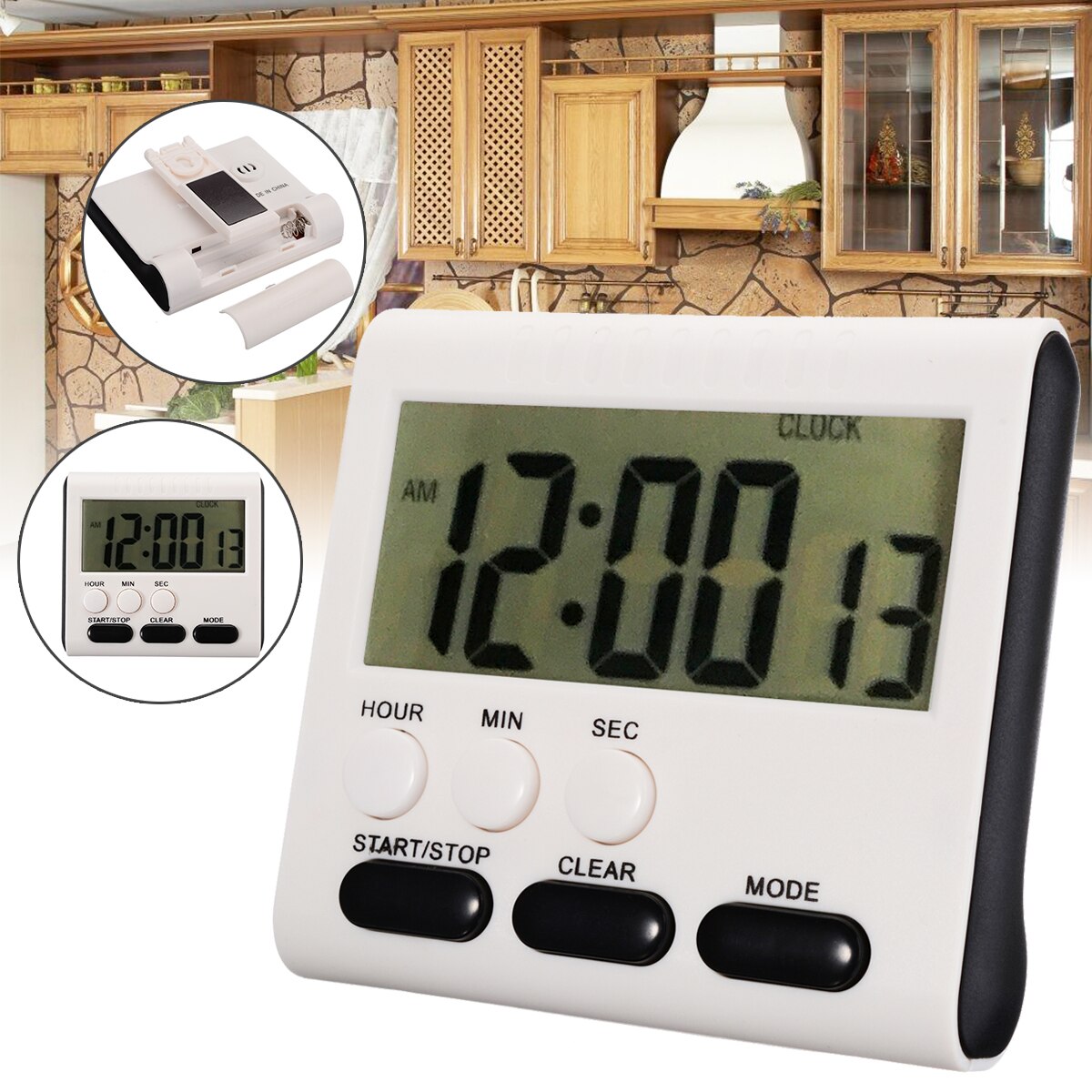 Kitchen Electronic LCD Digital Timer Multifunction Timed Games Stopwatch Loud Alarm Reminders for BBQ Cooking Count Down