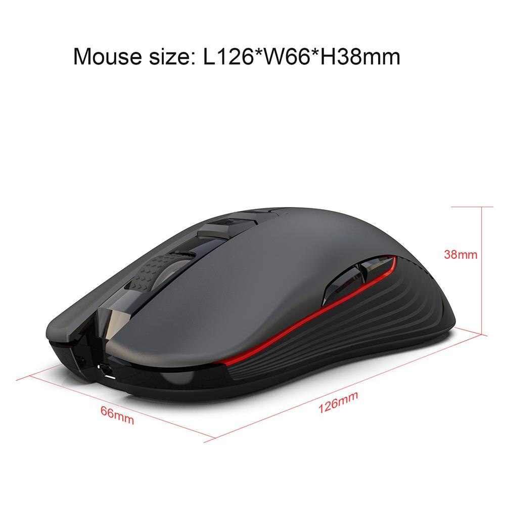 Hxsj T30 Draadloze Gaming Muis Muizen 3600Dpi 7-Kleur Computer Muis Backlight Oplaadbare Ergonomische Muizen Voor Pc Laptop desktop