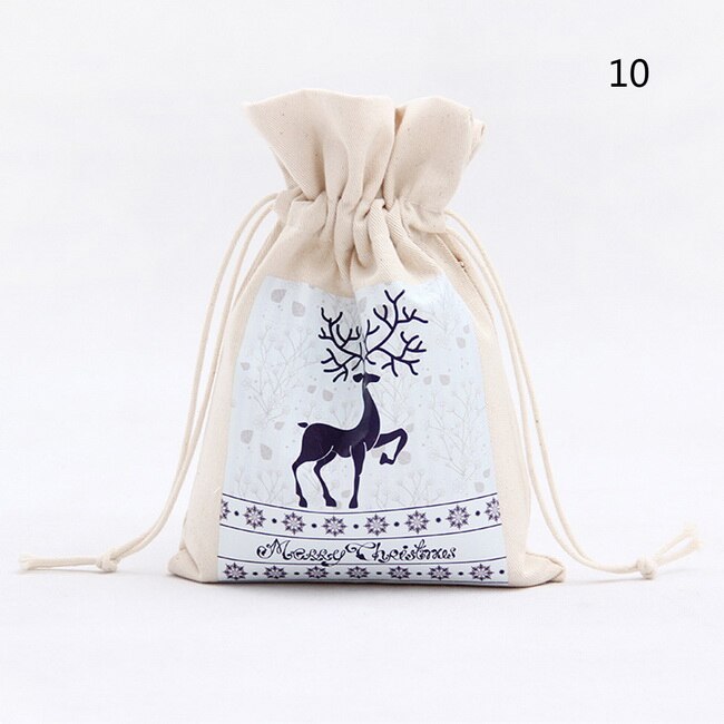Szuflada bawełniana nić prezenty woreczki torba 16x23.5cm 14 style boże narodzenie Santa Xmas festiwal dzień cukierki prezent torba do noszenia: 10