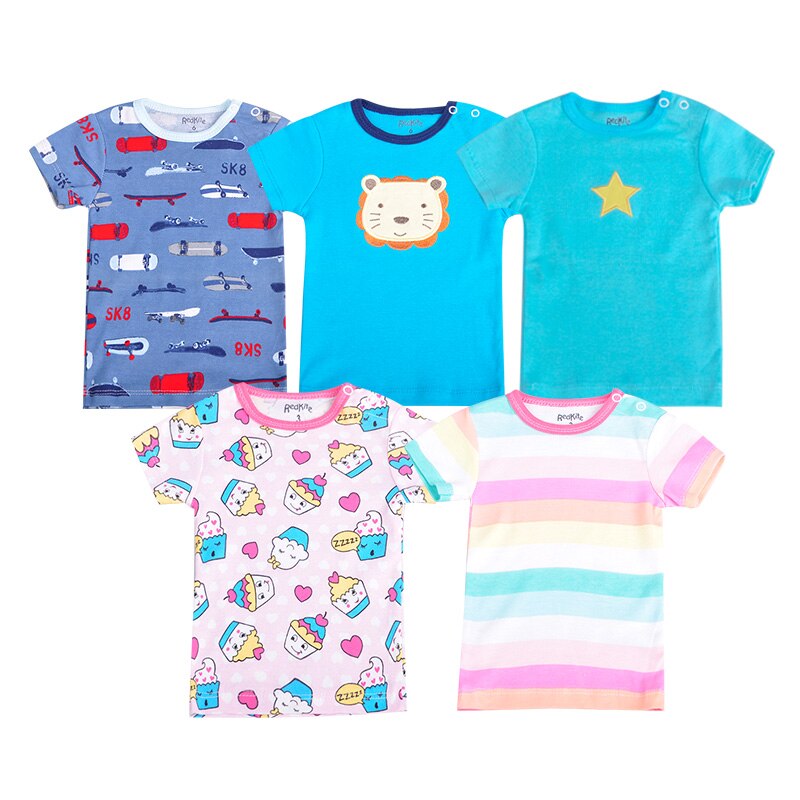 Redkite babykleding populair zacht katoenen baby-t-shirt 5 stuks/partij jongen meisje pasgeboren