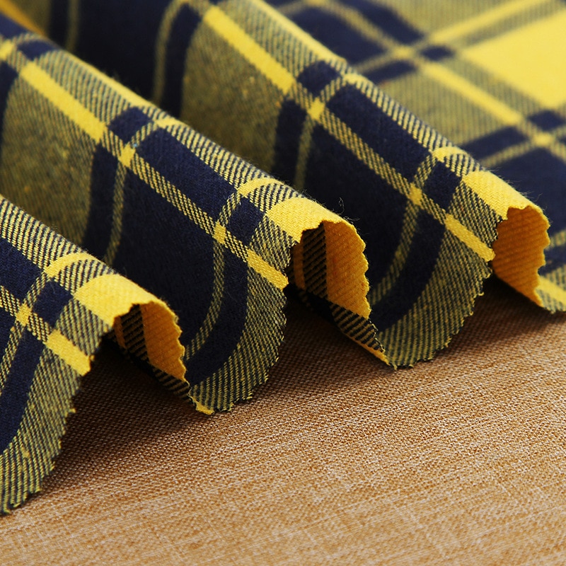 polyester bomull pledd stoff tykkere trykt tøy klær kjole skjorte gjør det selv håndlaget quilting lappeteppe håndarbeid rutete stoff