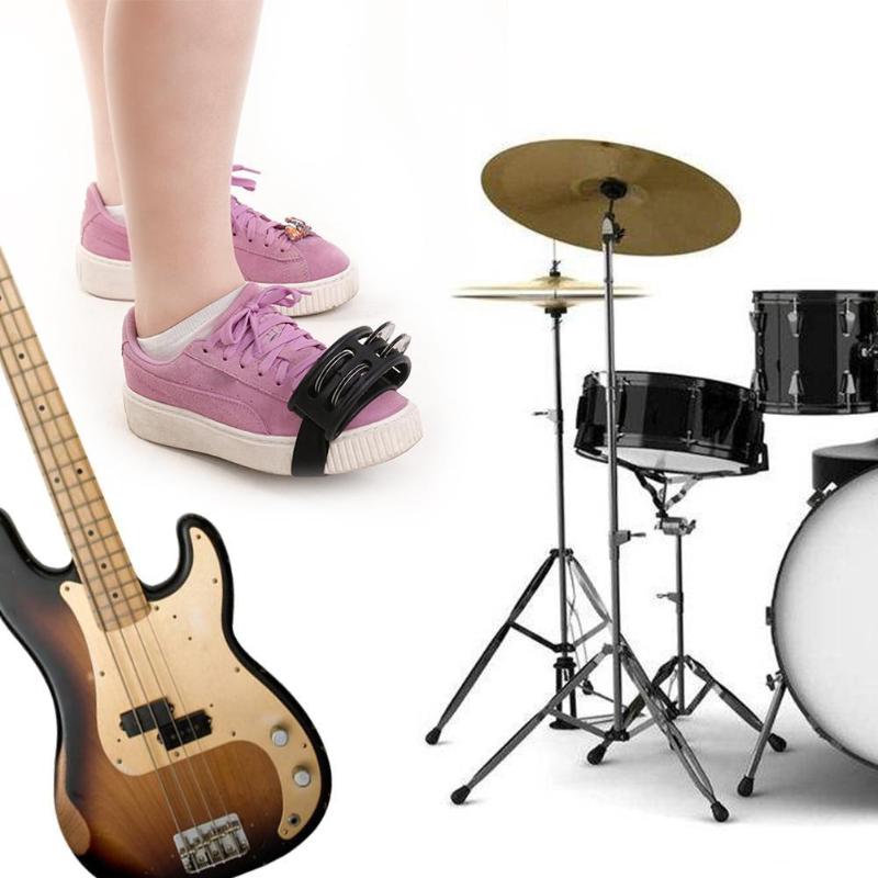 Elliptical Tambourine Cajon Box Musical Drum Instruments Companion Accessories Hand Foot Tambourine Metal Jingle Percussion Bell