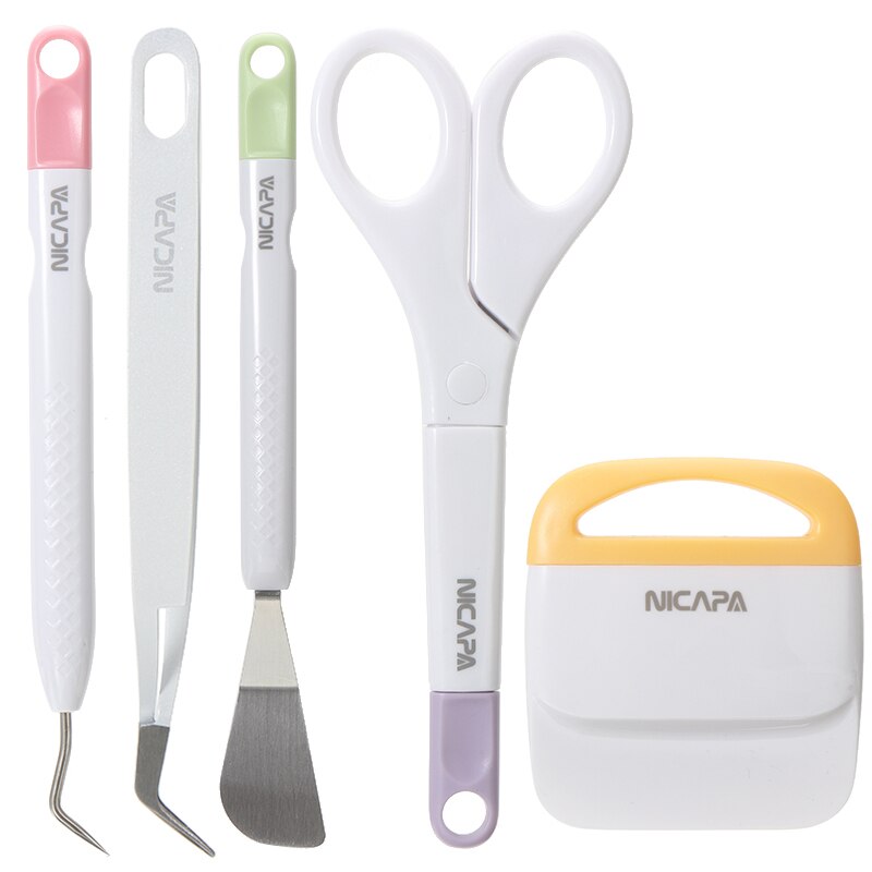 Basic Tools Set Scissors Tweezers Hook Scraper Spatula for Cricut Maker Explore One Air 2 Vinyl Weeding Art