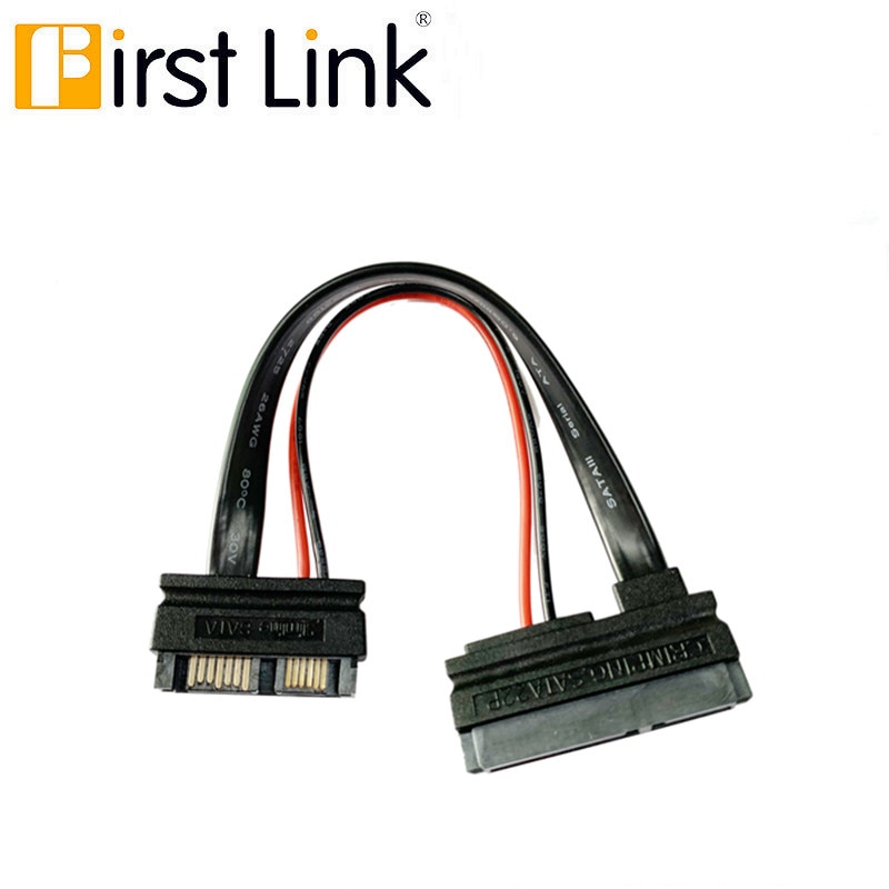 Frist Link 6 inches Slimline 13 pin SATA Male to 22 Pin SATA Female Cable Adapter-SATAIII cable