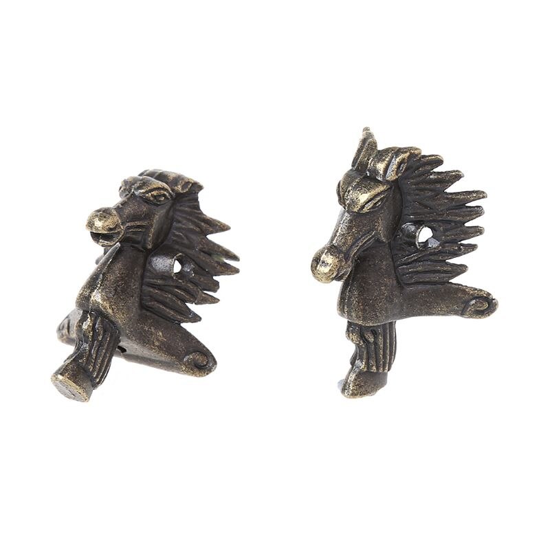 10 stuks zinklegering antieke bronzen paardenhoofd doos houten kist hoekbeschermer
