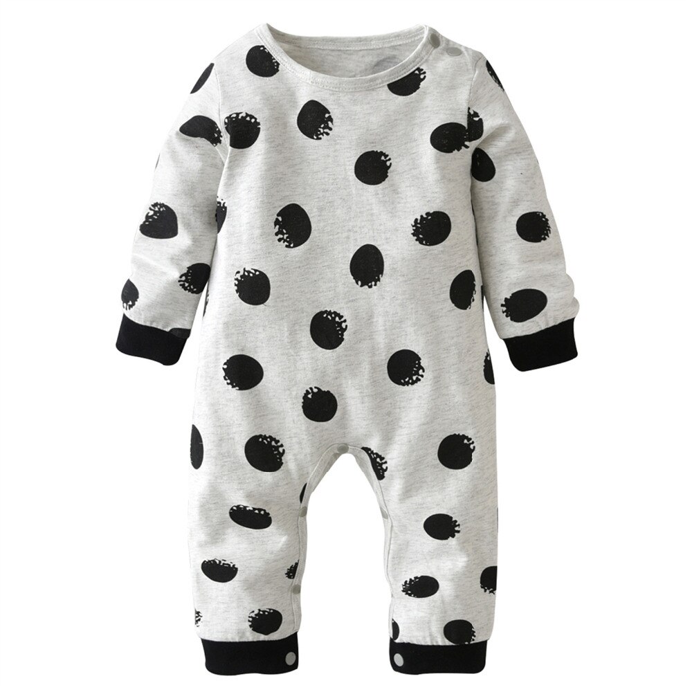Neugeborenen Baby Jungen Mädchen Infant Kleidung Herbst langarm Dot und Brief Kleinkind Overall Kleidung Outfits