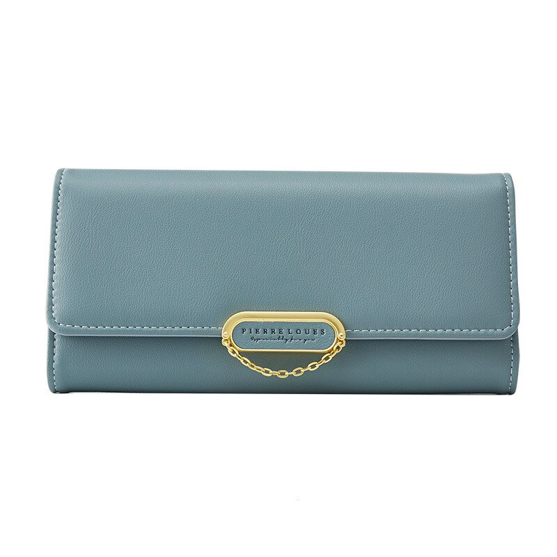 Frauen Brieftasche Einfache frauen Kupplung in Mikrofaser Leder Koreanischen Lange Brieftasche brieftasche: blau