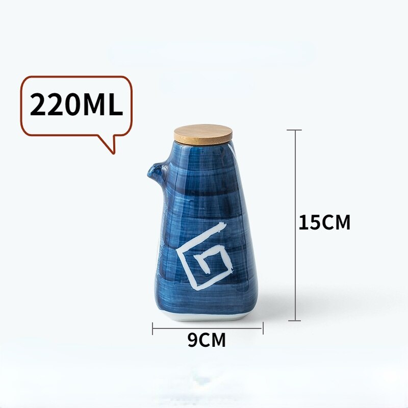 Ceramic seasoning pot set kitchen household salt shaker seasoning box seasoning bottle seasoning sugar MSG seasoning pot: B