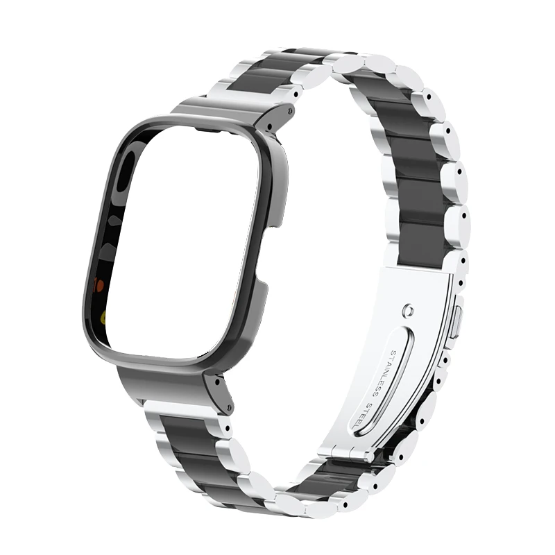 Magnetic loop+Case protector For Redmi Watch 2 Lite Metal bracelet for Xiaomi Watch Lite Strap Redmi Watch 3 Active Band Cover: L / green