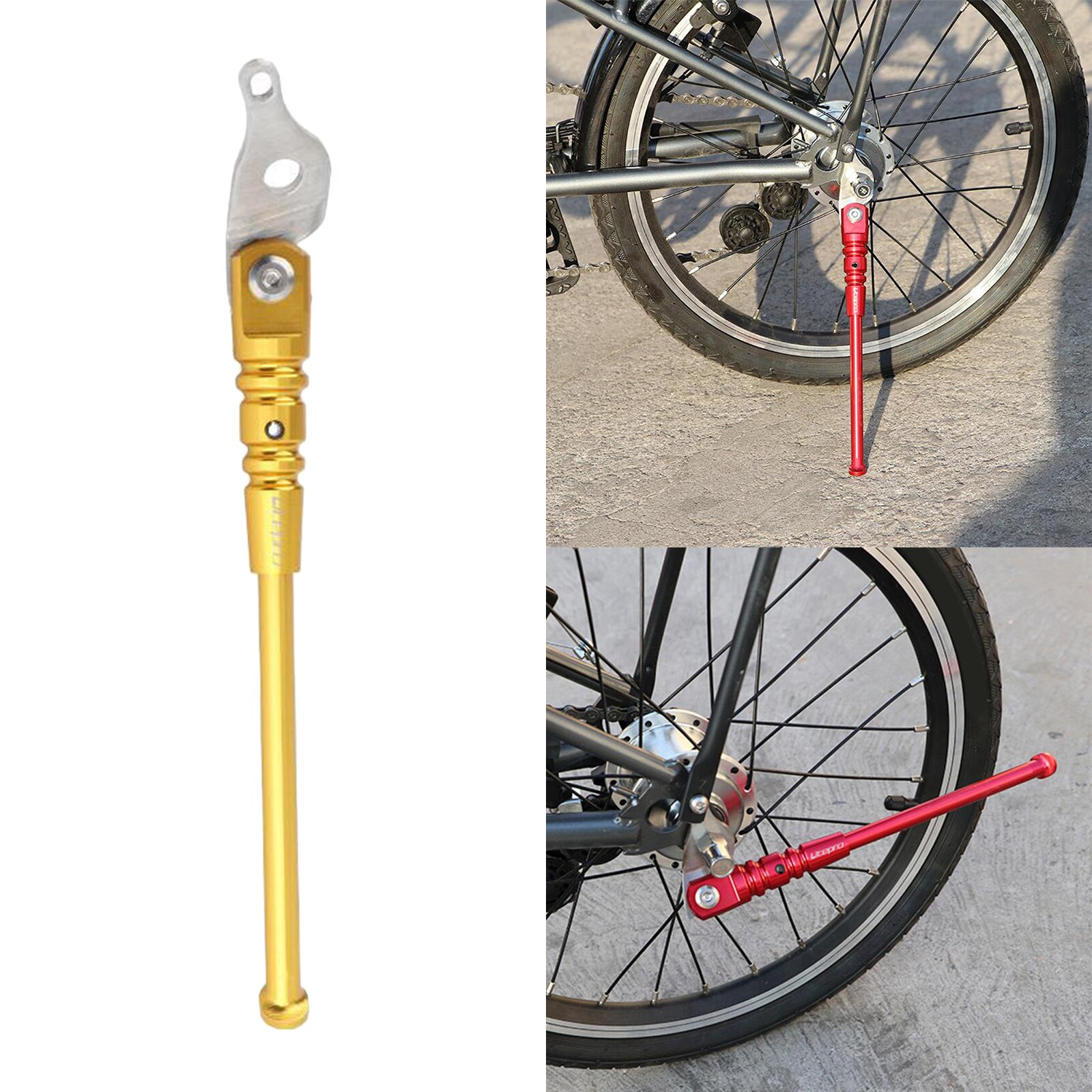 Folding Bike Kickstand Anti-rust Alloy Stable Rear Side Support Stand Prop Easy Install Single Leg for Brompton Bicycle Parking