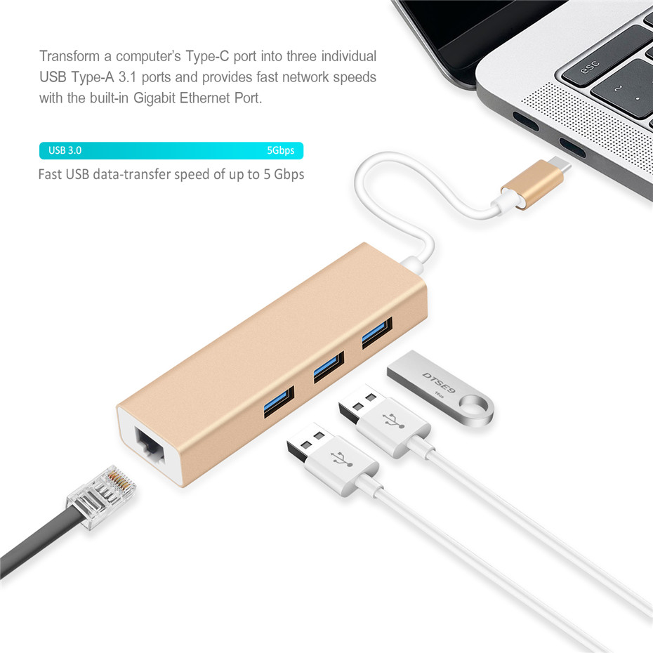 Basix USB C Ethernet USB-C zu RJ45 Lan Adapter für MacBook Pro Samsung Galaxy S9/S8/Hinweis 9 typ C Netzwerk Karte USB-C Ethernet