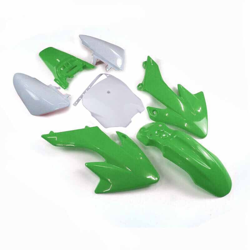 Plastskærm fairing kit til crf 70 crf 70 125cc 150cc apollo ssr pit snavs cykel: Grøn og hvid