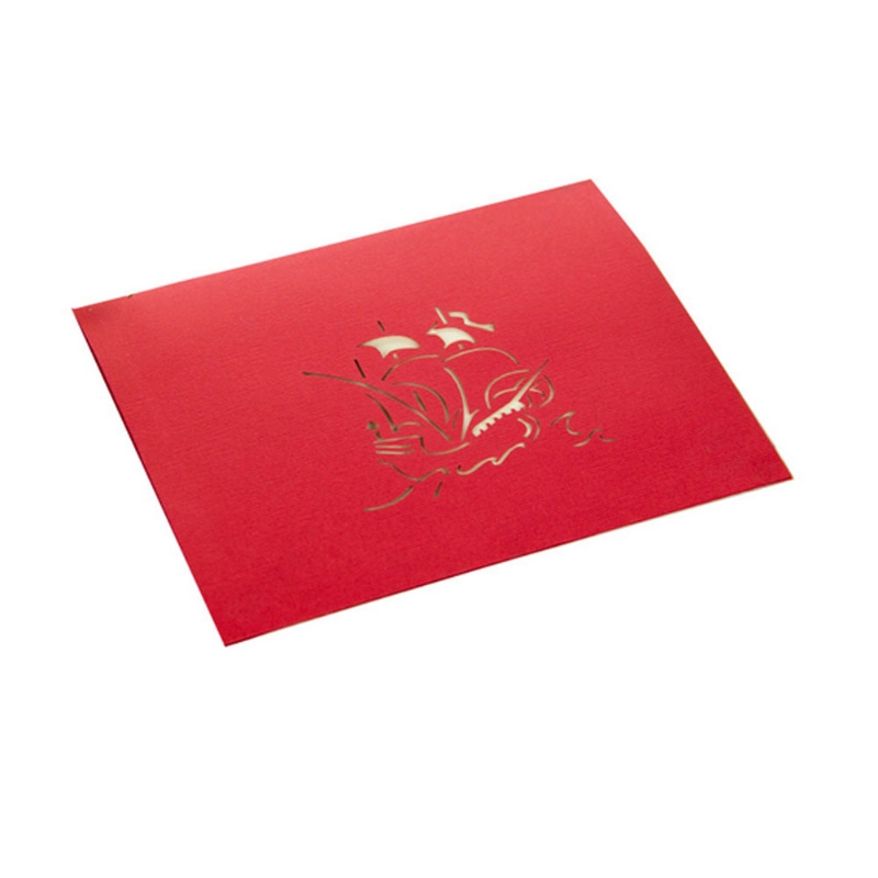 3D Pop Up Greeting Card Sailing Ship Christmas Birthday Thank you Valentine Card Wholesalse