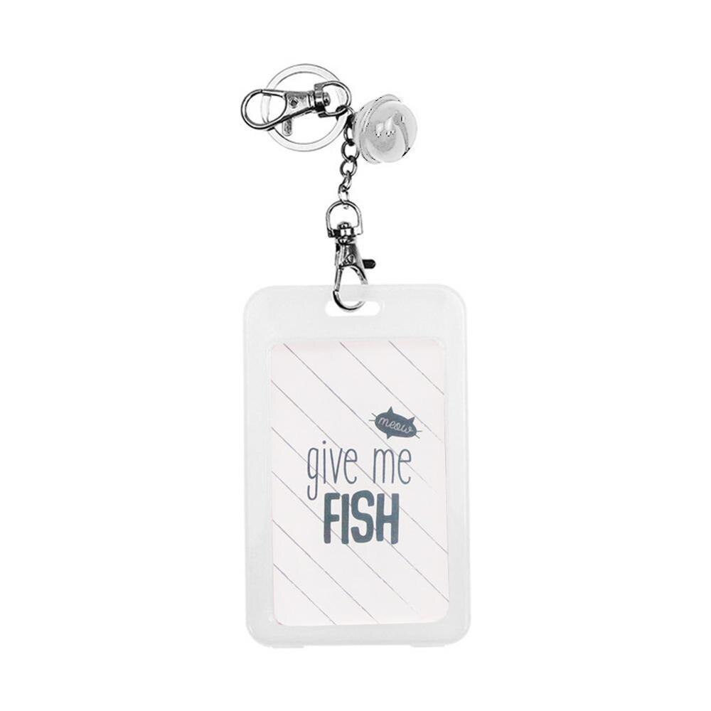 1PC Card Cover with Keyring Chain Card Bag Card Card Holder Bus Pass Plastic Cute Credit ID Cartoon Holder Student K5I9: fish