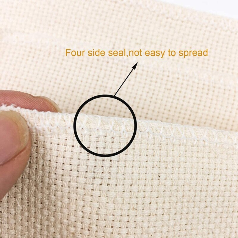 Tissu de couture en lin 3 pièces, tissu de moine 14 pouces X 14 pouces pour aiguilles à poinçonner et à pincer