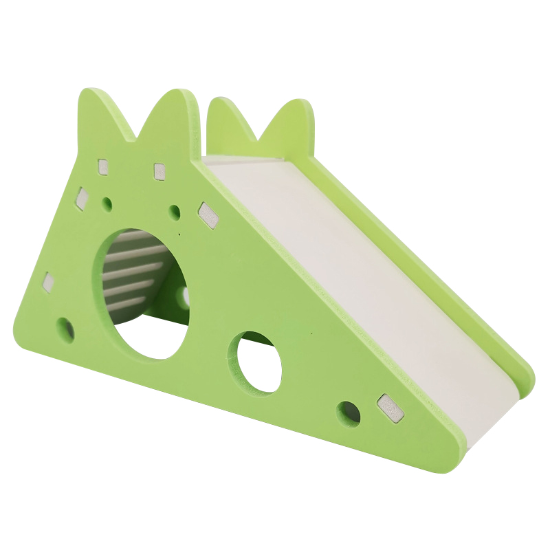 Zmontowany chomik zabawkowa zjeżdżalnia złoty niedźwiedź świnka morska kolorowa kabina zabawny oddychający dom chomika gniazdo akcesoria dla małych zwierząt: zielony-B