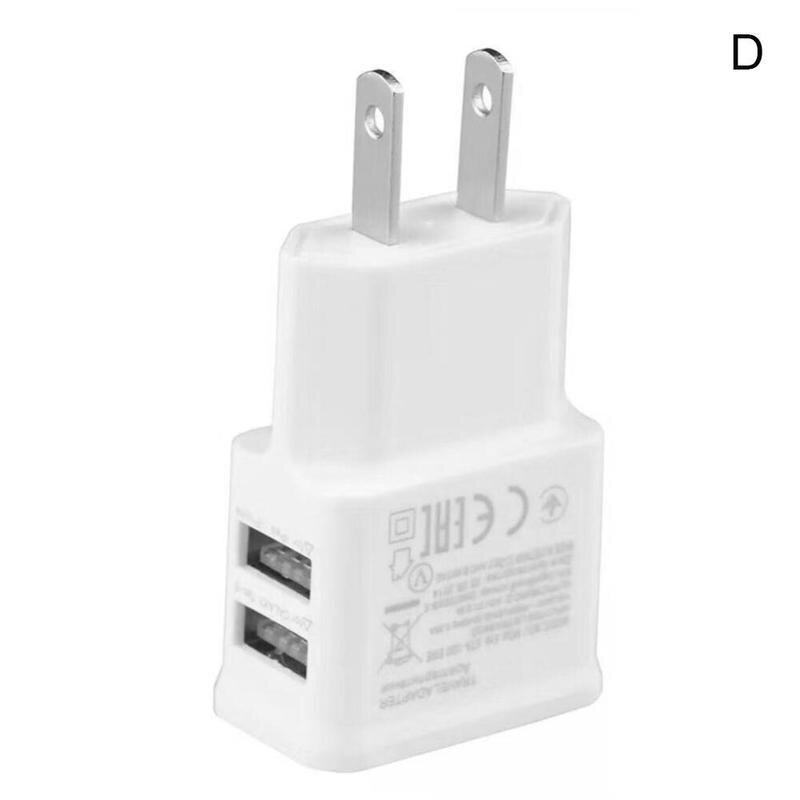Adaptador de 5V 2A, 2 cargador con puerto USB, enchufe europeo/estadounidense para iPad AC, cargador de teléfono Universal de viaje, alimentación P2S8: White US Plug