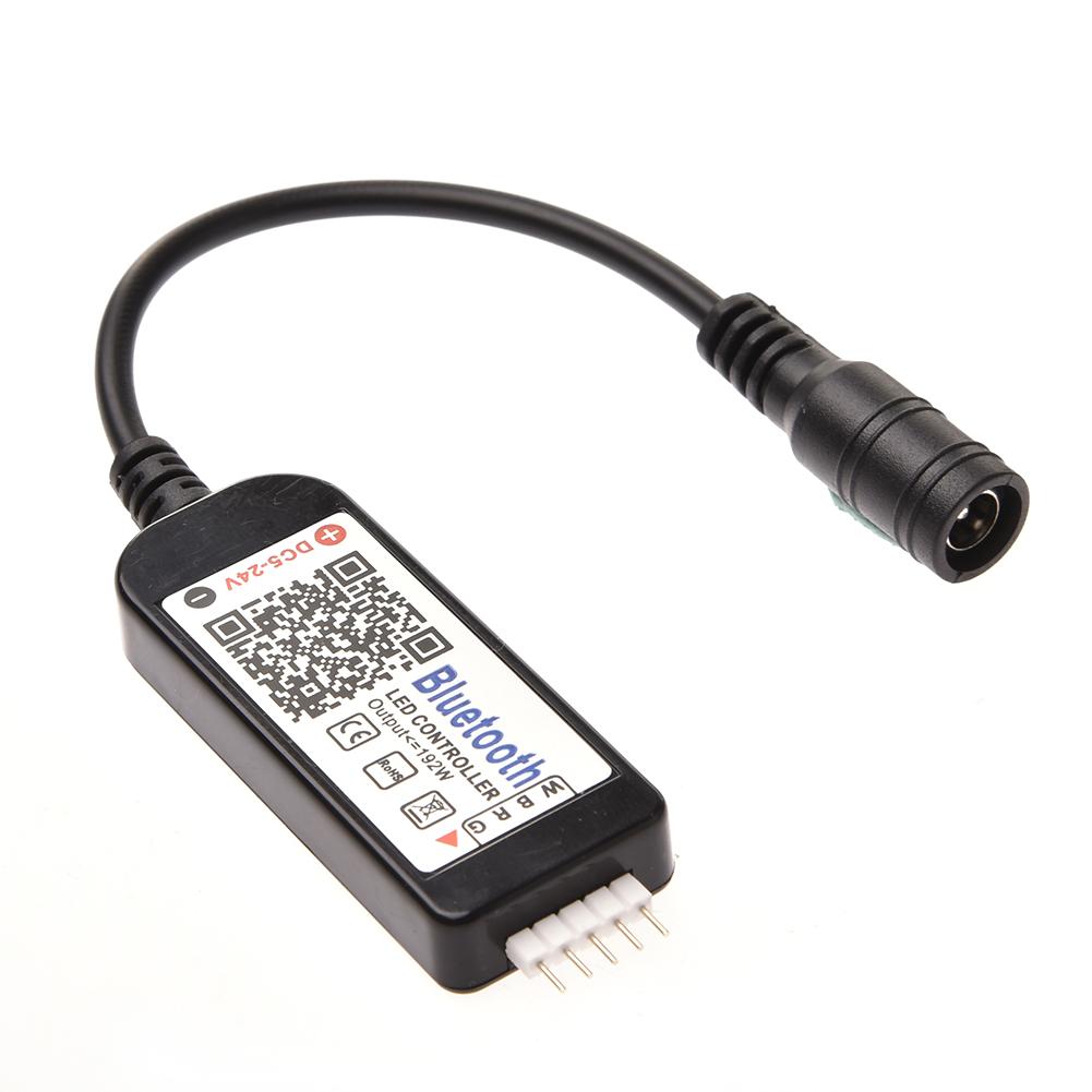 Wifi Mini RGB Bluetooth Controller DC 5V 12V 24V Mini Music Lighting Controller Light Strip Controller For RGB RGBW LED Strip: Black