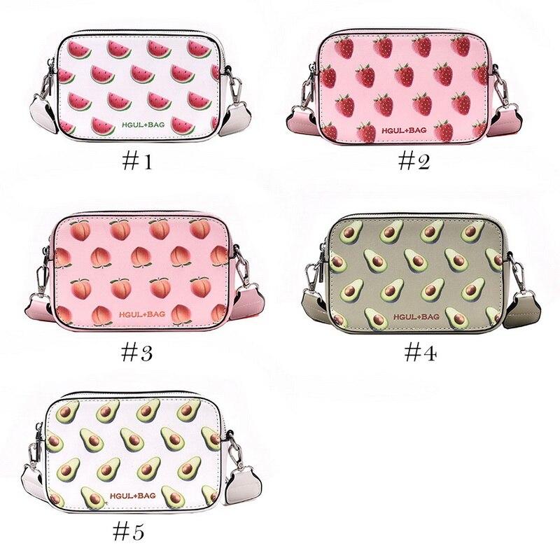 Adisputent kvinder håndtaske lille boks form skuldertaske jordbær vandmelon taske messenger bag crossbody taske