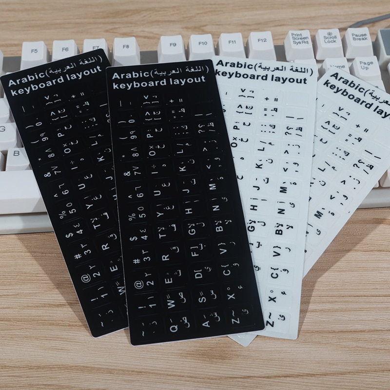 Fffas Zwart Wit Weerstaan Film Plakken Beschermen Arabisch Toetsenbord Sticker Voor Pc Computer Mechanische Toetsenbord Notebook Laptop Ru