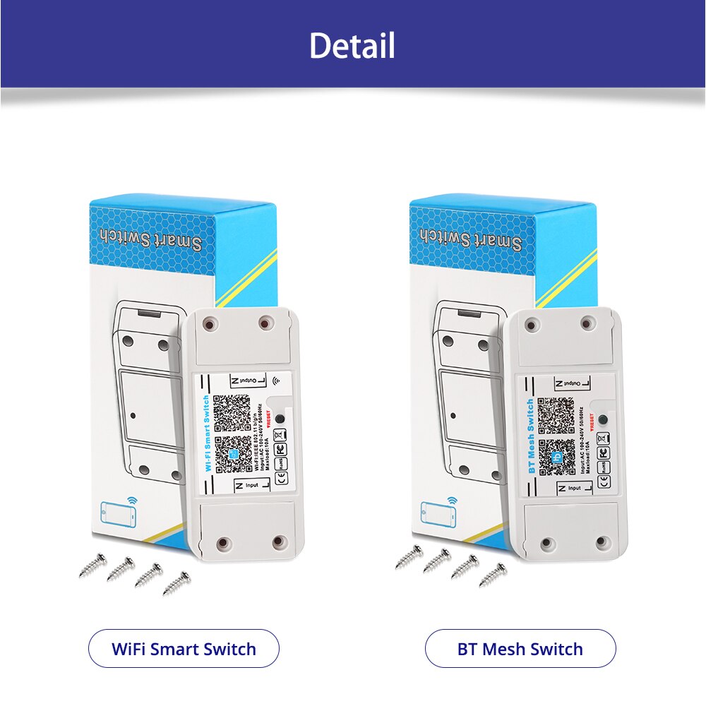 Magic Wireless WiFi Bluetooth Switch 10A 100-240V For Smart Home Automation Relay Module Remote APP Controller For Android IOS