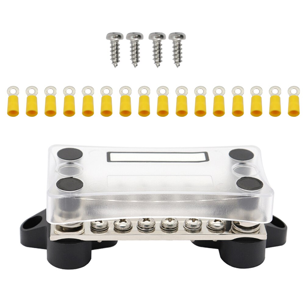 Dual Row Bus Bar Electrical Terminal Junction Box 12V 150A 4 Studs Dual Bus Bar Car Accessories