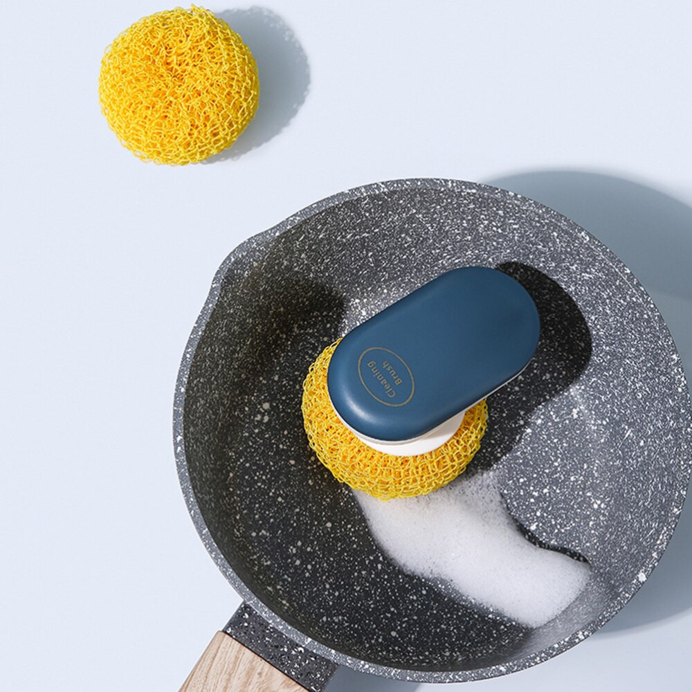 3PCS Scouring Brush Kitchen Utensil Pot Pan Dish Scouring Cleaning