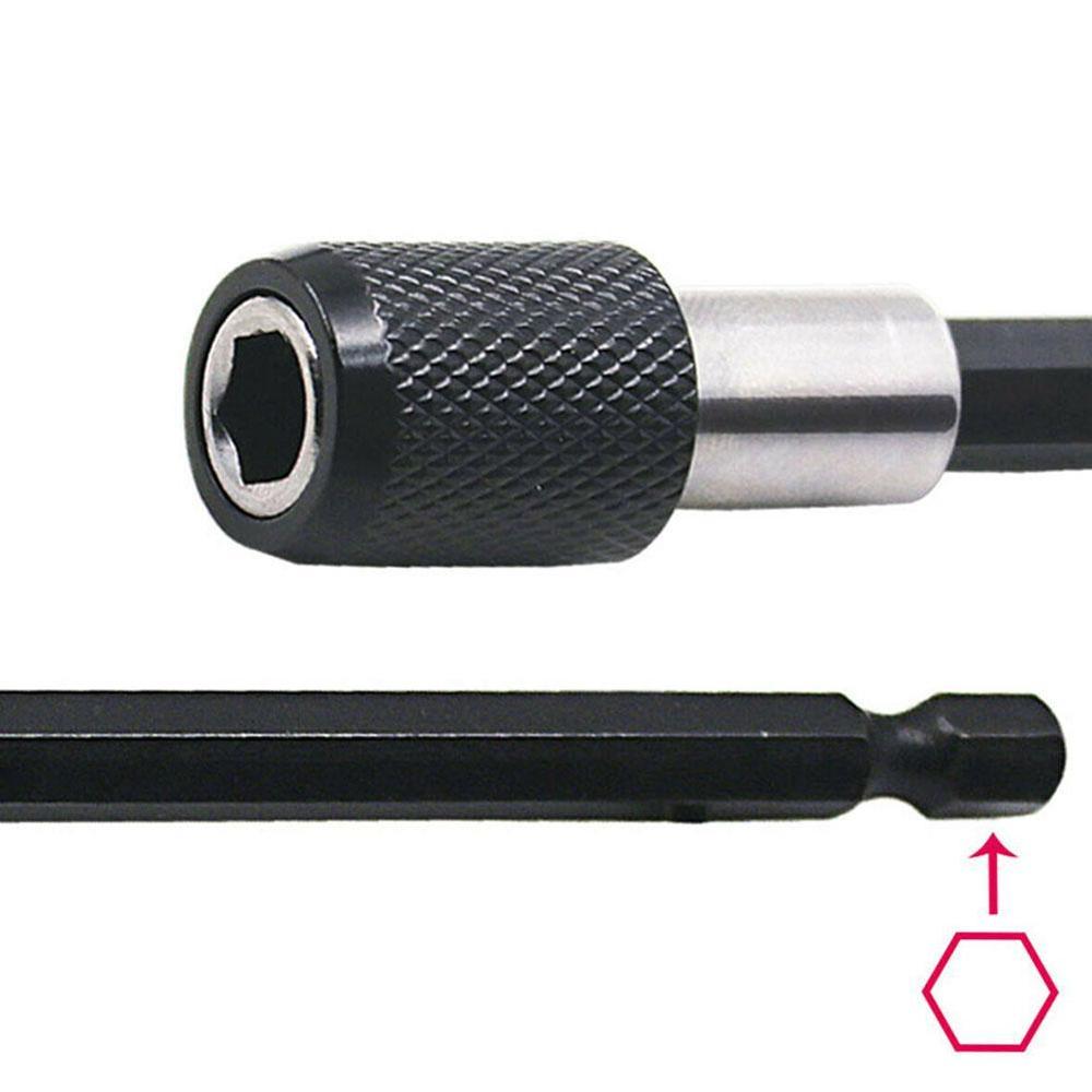 Vástago hexagonal para taladro eléctrico destornillador magnético de acero inoxidable, extensión ajustable, duradera, 1/4