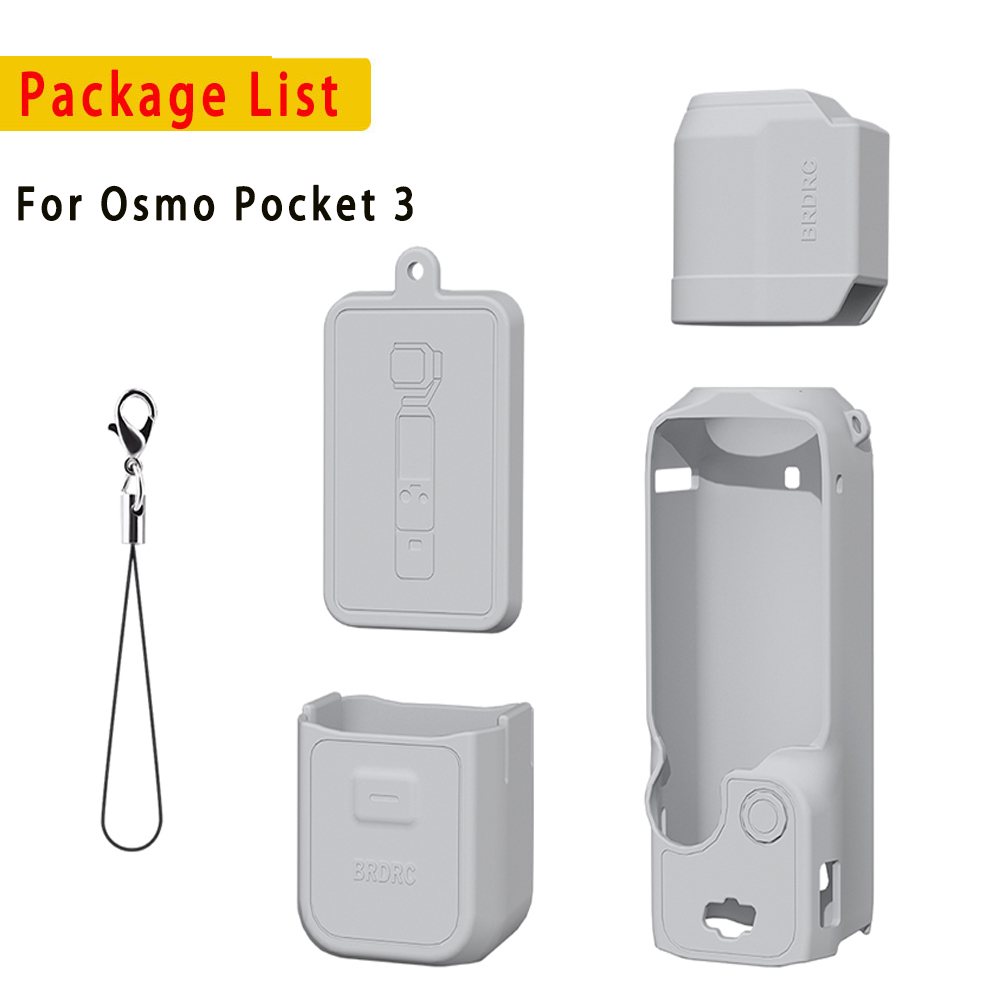 Silicone Cover for Dji Pocket 3 Protective Case Anti-Scratch Handle Soft Sleeve Skin Lens Cap, For Dji Osmo Pocket 3 Accessories: Orange#ff6600