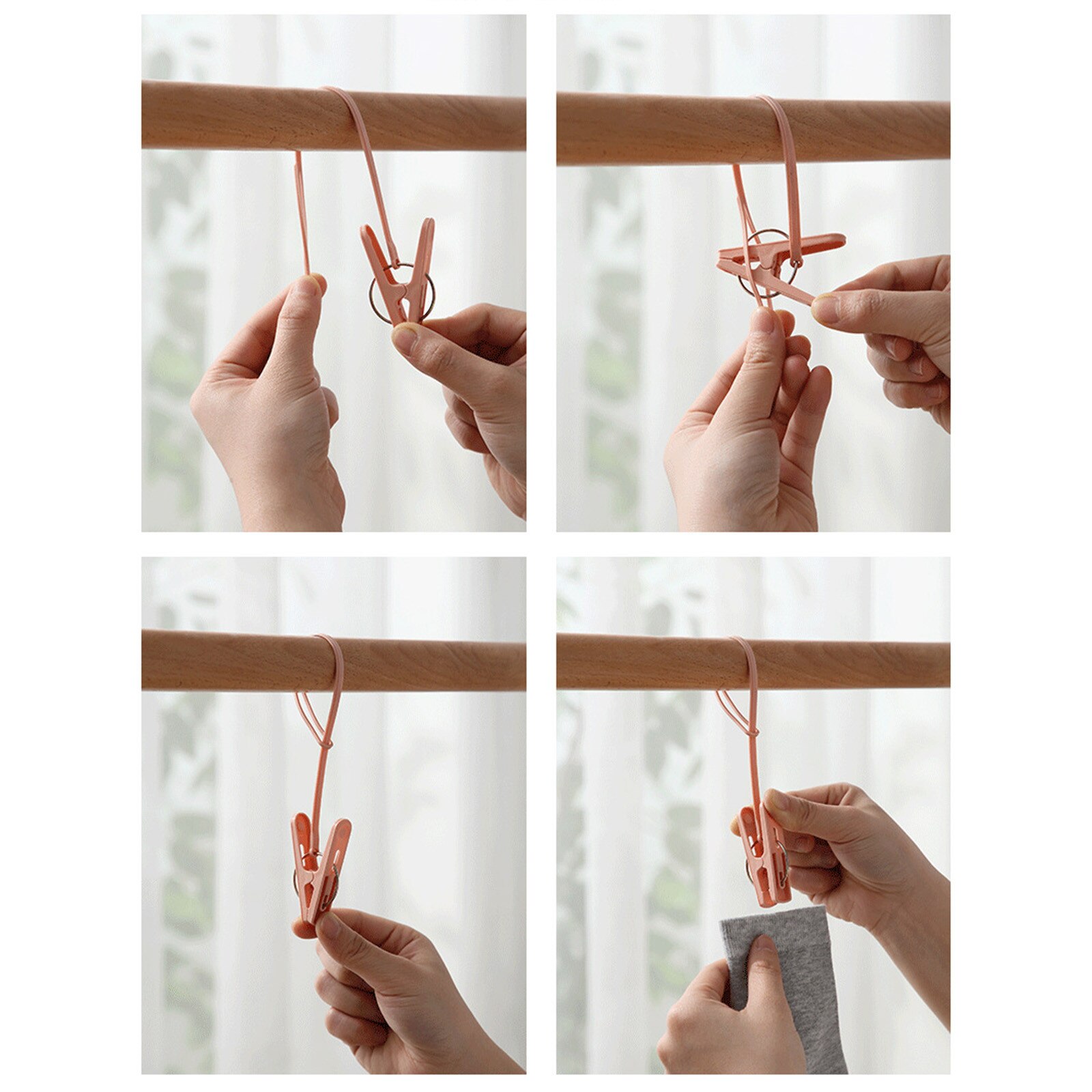 24 teile/satz Winddicht Wäscheklammern Kunststoff Wäsche Clip Tragbare Bh Socken Aufhänger haken Decke kleidung Clip Hängen Seil Kleidung Anbindung