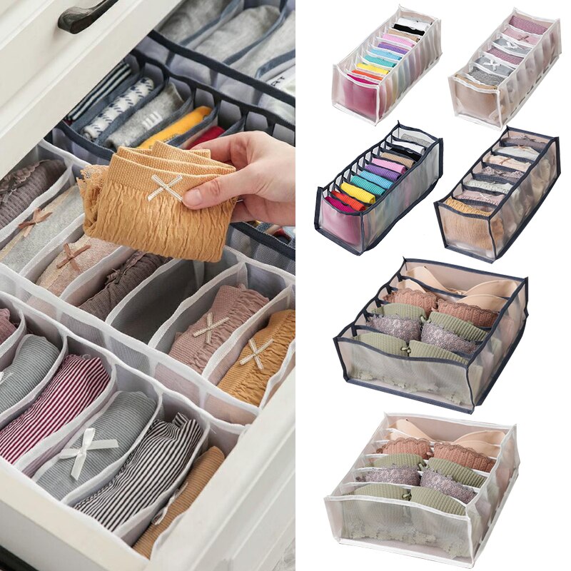 3Pcs/Set Underwear Bra Organizer Storage Box 2 Colors Drawer Closet Organizers Boxes For Underwear Scarfs Socks Bra