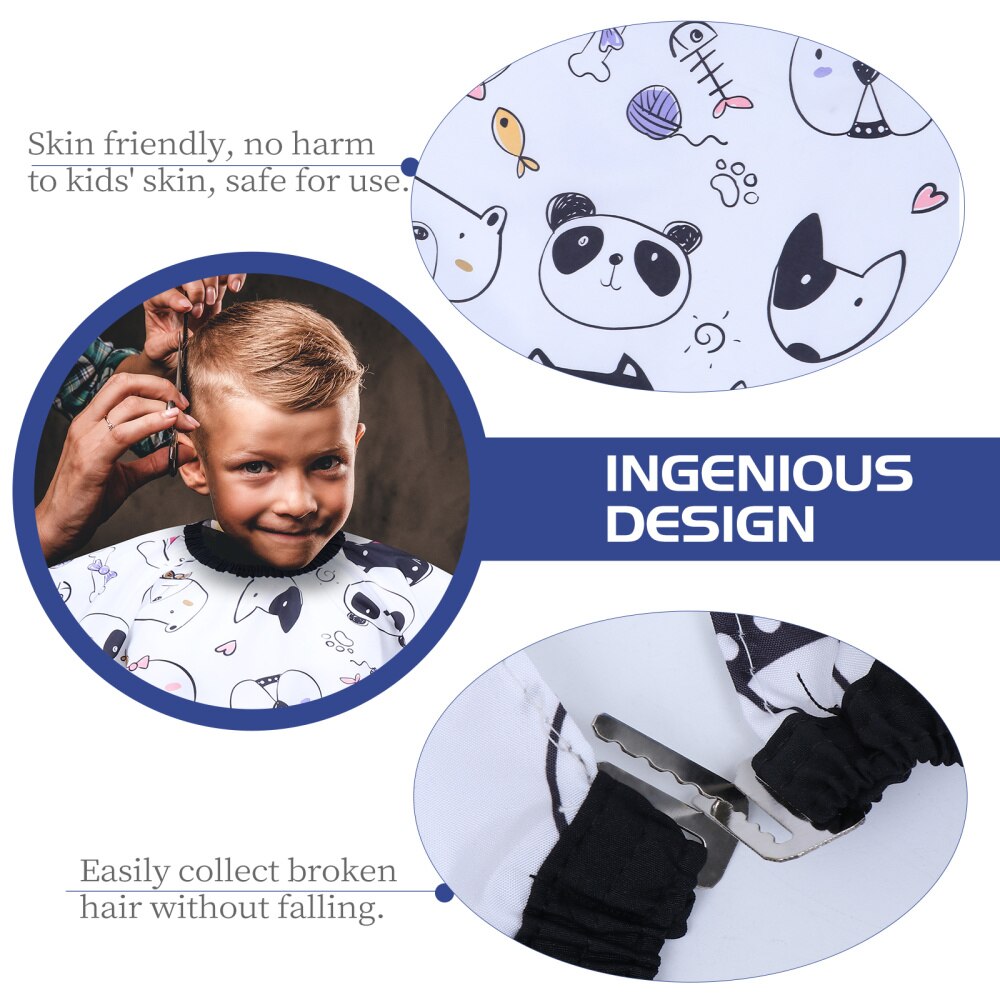 Kids Barber Hairdressing Cape Cartoon Hair Cutting Cape Lovely Haircut Apron