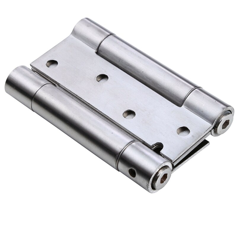 Double Open Door Hinge Stainless Steel Spring Auto Closing Fold Hinges Two-way Open Door Bar Fence Cowboy Door Hardware