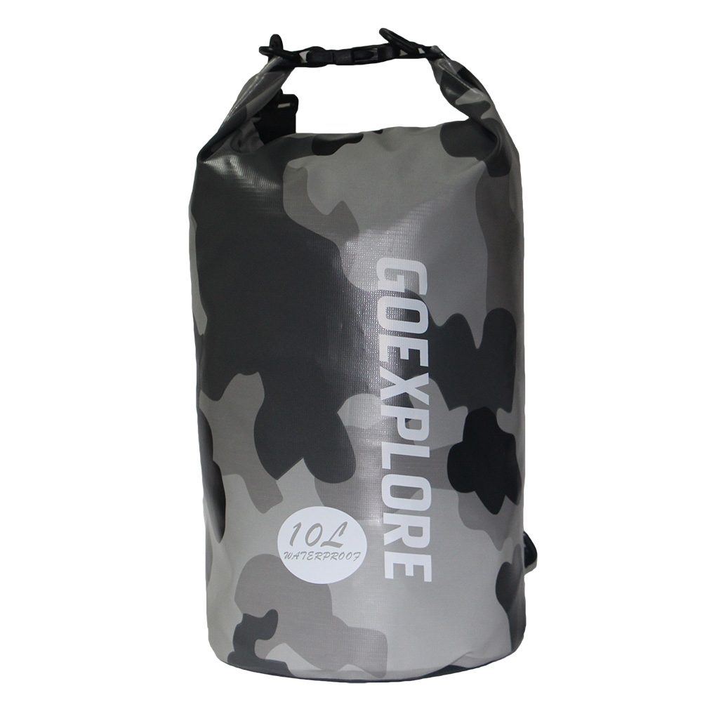 Goexplore River Trekking Bags 20L Outdoor Floating Boating Camping Rafting Kayaking Swim Waterproof Dry Bag Sack Pack Backpack: 10L grey camo