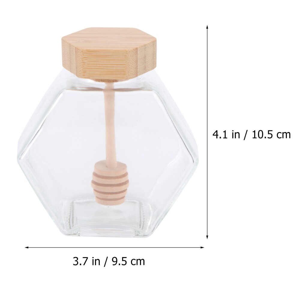 Bote de vidrio para sellar miel, tarro transparente respetuoso con el medio ambiente con Dipper para uso doméstico para cocina, 220ml