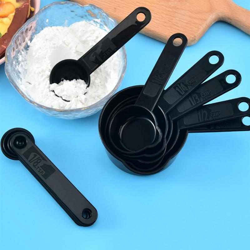 4 Sets Plastic Bakken Maatlepels Cups Bakken Gadgets (Zwart) Grandado