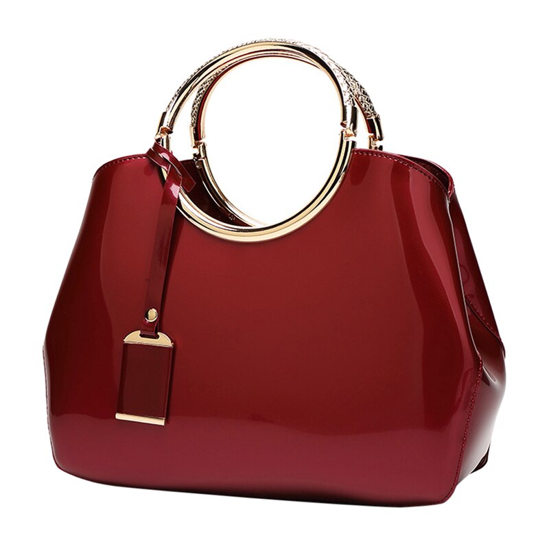 Coofit Weibliche Elegante Ring Handtasche Großzügige Goldene Griff Hülse Tasche Womens Feste PU Schulter Taschen Abend Taschen Für Dame