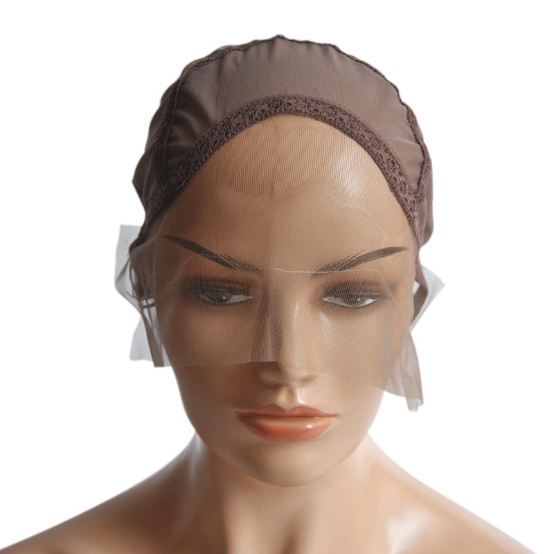 Bonnet de perruque Swiss Lace Front pour faire des perruques, bonnet de tissage avec bretelles réglables avec ligne de guidage cousue dans la taille S/M/L