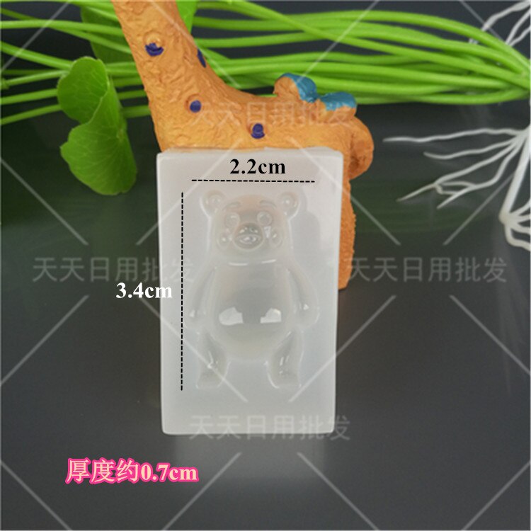 Aniaml bjørn kanin gris silikone form kage dekoration slik forme polymer ler håndværk epoxy harpiks vedhæng smykker fremstilling: 3598
