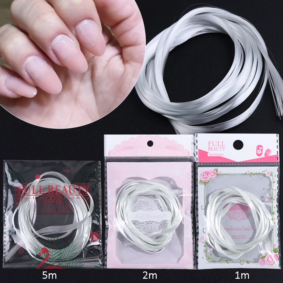 1m/2m/5m Nail Art Fiberglass For Nail Extension Building Clear Nails Fibernails Silk Acrylic Tips With Scraper Manicure SA1578