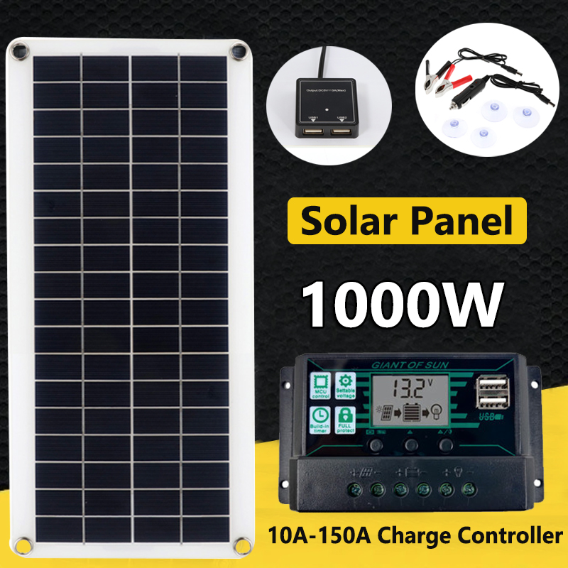 1000w Solar panel 12V Solarzellen 60a 150a Controller Solar platte Kit für Telefon RV Auto MP3-Pad Camping Outdoor-Batterie versorgung