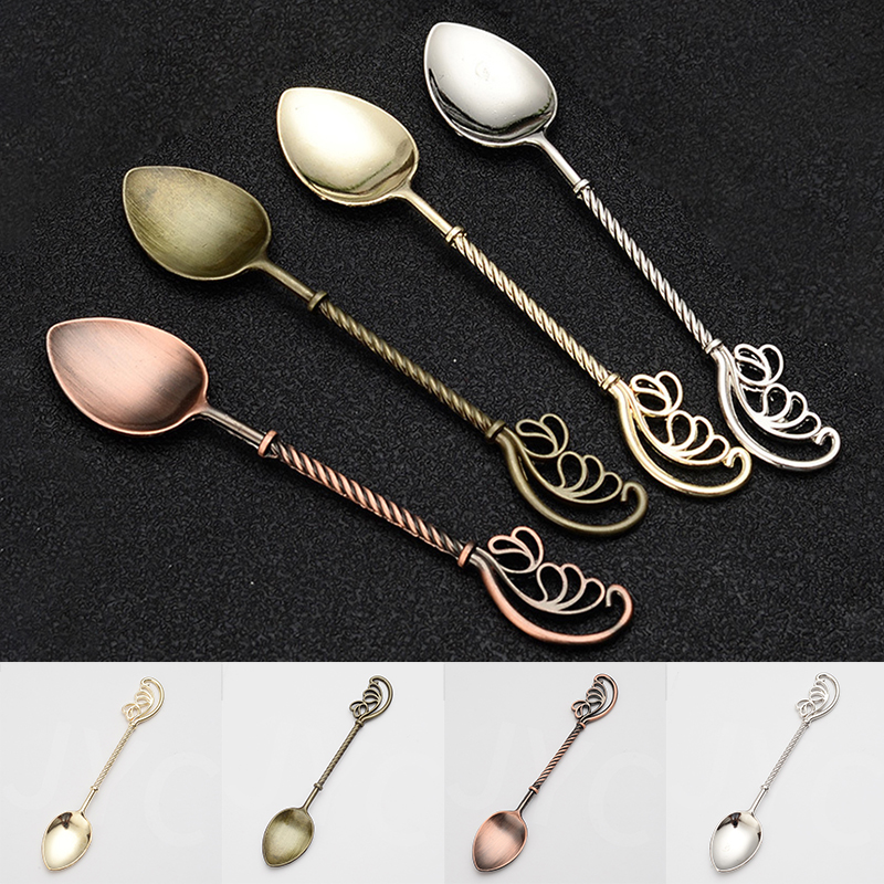 Cuillère en laiton Imitation classique, réplique Antique, petite cuillère, thé de l&#39;après-midi, fourchette à Dessert rétro cuillère à café, ustensiles de table, outils de cuisine