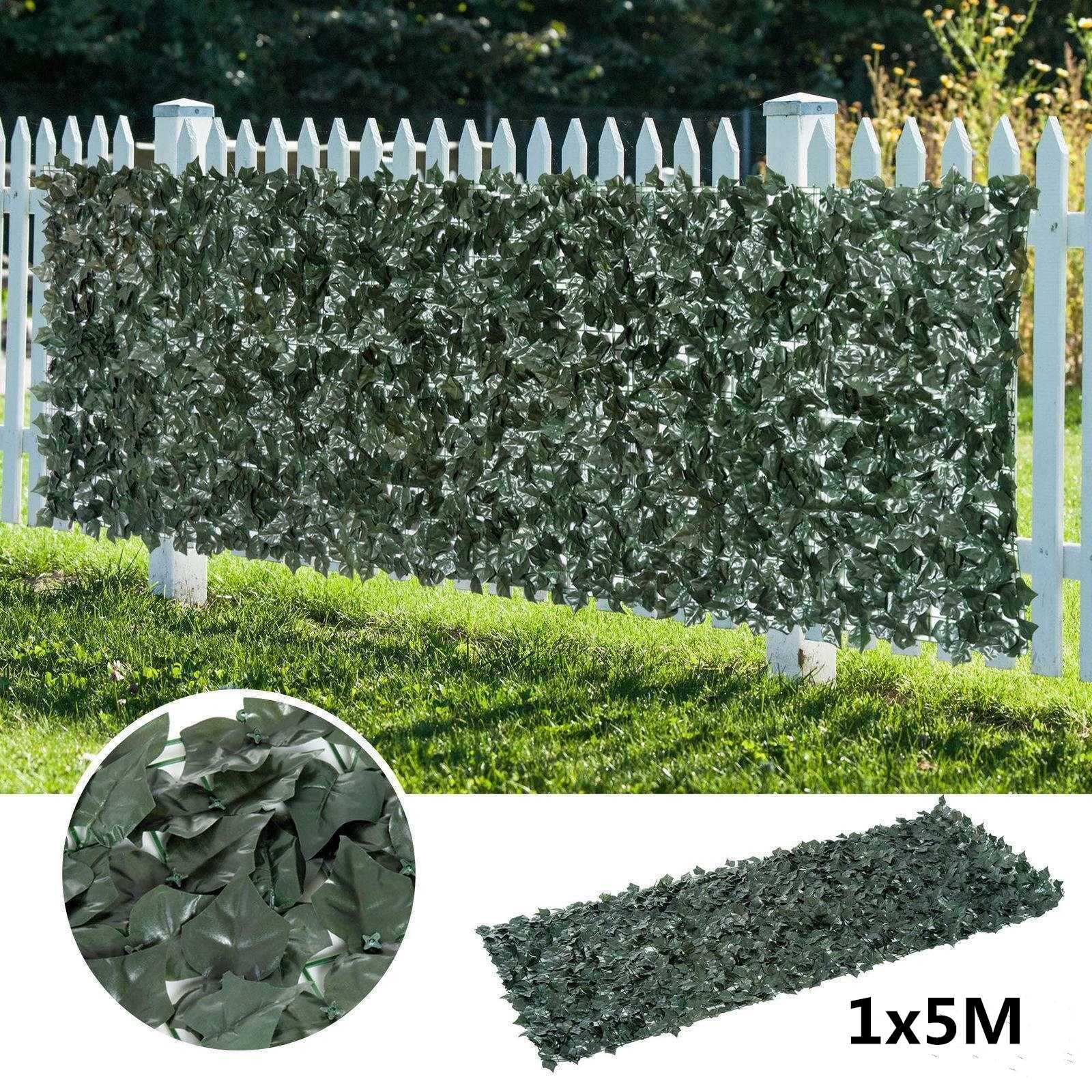 Artificial Leaf Garden Fence Screening Roll UV Fade Protected Privacy Artificial Fence Wall Landscaping Ivy Garden Fence Panel