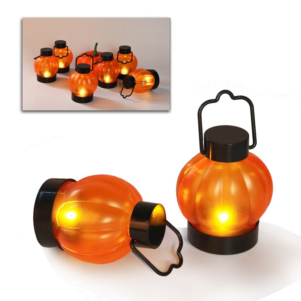 Festival lykt halloween gresskar led lys juletre dekorasjon gresskar lys fest hjemme dekor led lys 6 stk