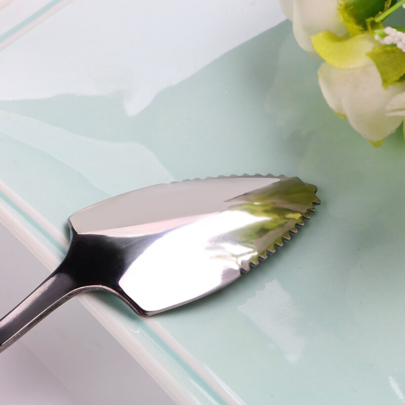 Fruit Grapefruit Lepel Dessert Koffie Lepel Gekartelde Rand Servies Bestek Lange Steel Rvs