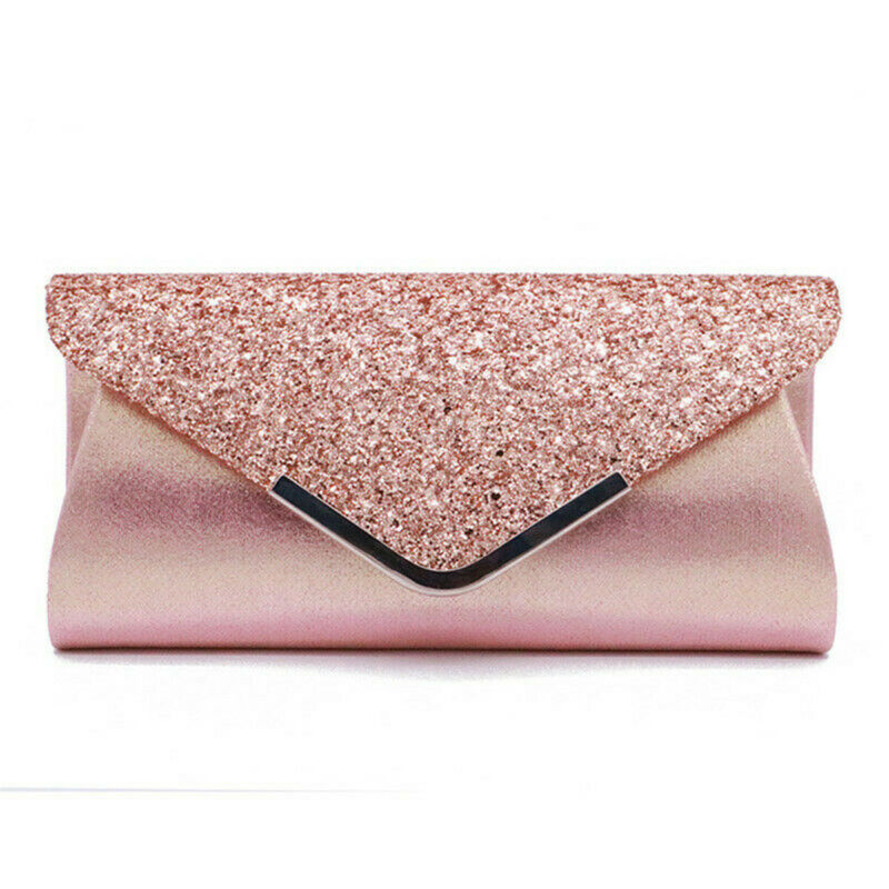 Vrouwen Glitter Shimmer Envelop Dames Pailletten Avond Party Prom Smart Jane Clutch Bag Handtas